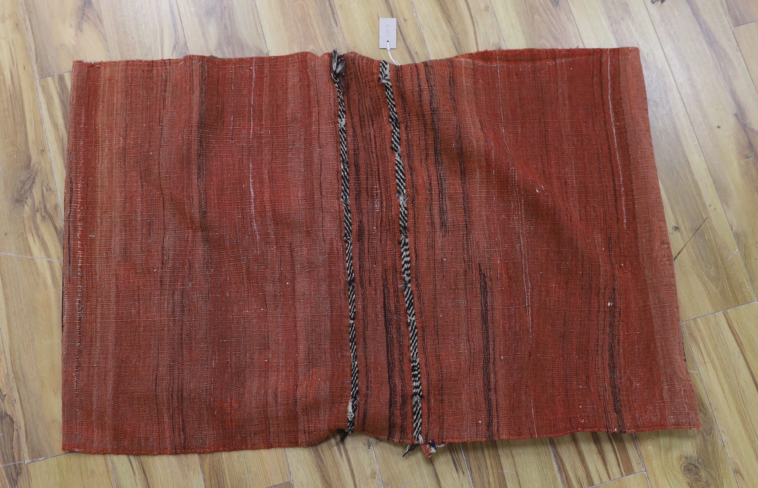 An Afshar blue ground saddle bag, 120 x 79cm